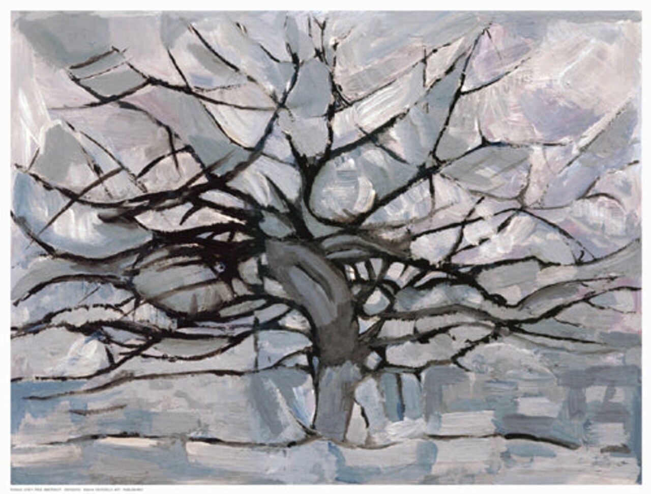 Grey Tree Abstract by Dorvard Wall Art Décor 12 ½ x 16 ½ Art Print